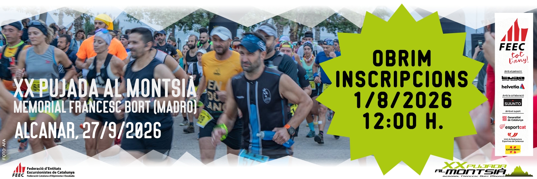 XX Pujada al Montsià, memorial Francesc Bort (Madro). Campionat de Catalunya de curses per muntanya FEEC 2026